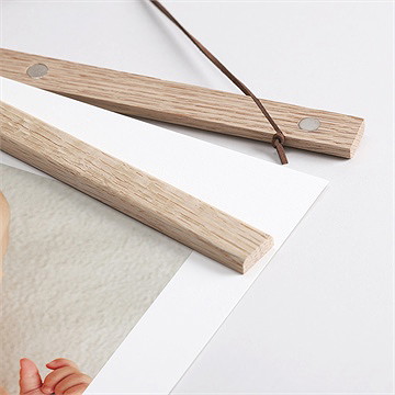 Affiche naissance citrons et fruits - Détail des supports en bois