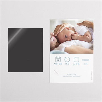 Faire-part naissance pictogrammes duo - Dos du faire-part