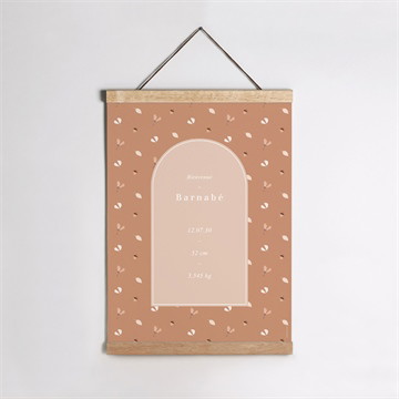 Affiche naissance automne terracotta