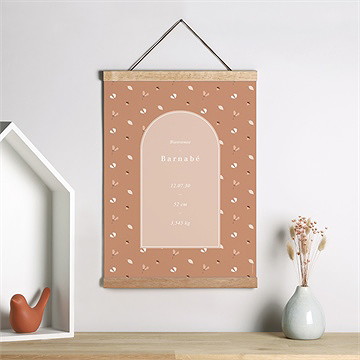Affiche naissance automne terracotta - Mise en situation