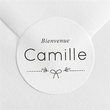 Sticker naissance pictos sur photo