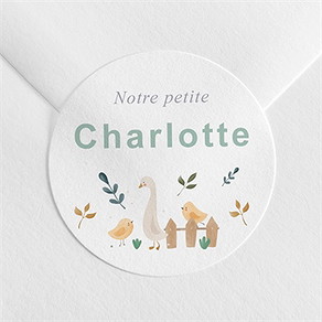 Sticker naissance tendres animaux