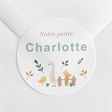 Sticker naissance tendres animaux