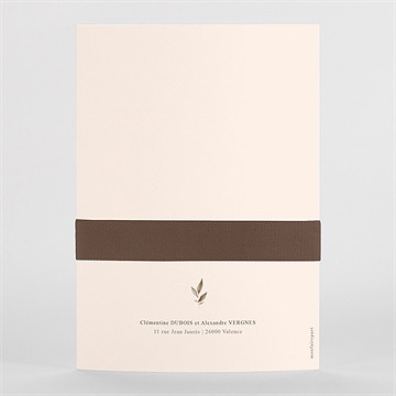 Faire-part mariage virevoltant 2 volets - Vue de Dos