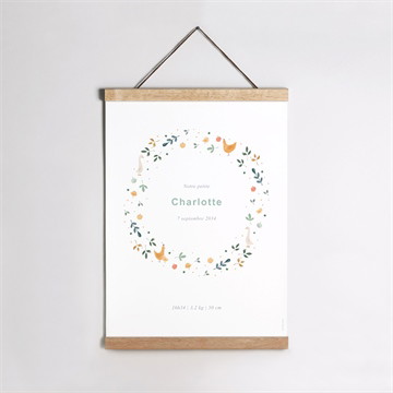 Affiche naissance tendres animaux