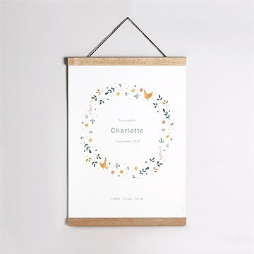 Affiche naissance tendres animaux