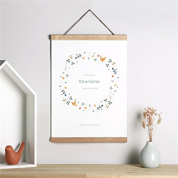 Affiche naissance tendres animaux - Mise en situation