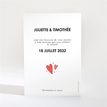 Save the Date mariage coeurs - Dos de la carte