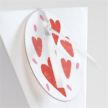 Boîte de dragées mariage coeurs étui - Détail de la boîte