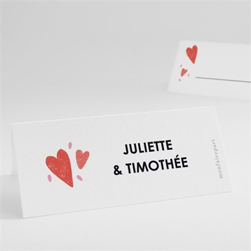 Marque-place mariage coeurs