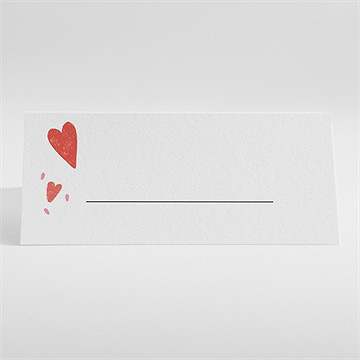 Marque-place mariage coeurs - Dos du marque-place