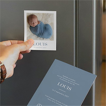Faire-part naissance moderne et tendance duo - Mise en situation