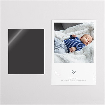 Faire-part naissance moderne et tendance duo - Dos du faire-part
