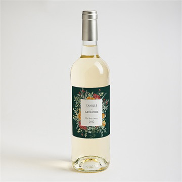 Etiquette de bouteille mariage orange de noël - Mise en situation