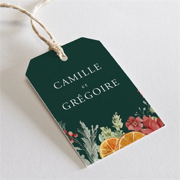 Etiquette mariage orange de noël