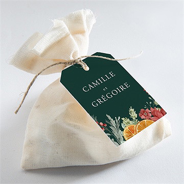 Etiquette mariage orange de noël - Mise en situation