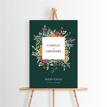 Panneau bienvenue orange de noël - Mise en situation