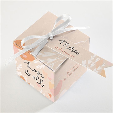 Boîte de dragées mariage love is all - Dessus de la boîte