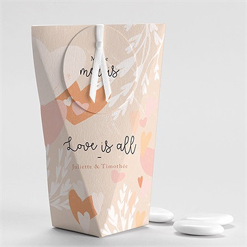 Boîte de dragées mariage love is all étui