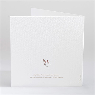 Faire-part mariage couronne d'automne - Dos du faire-part