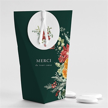 Boîte de dragées mariage orange de noël étui