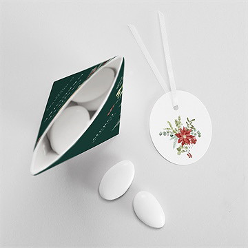 Boîte de dragées mariage orange de noël étui - Mise en situation