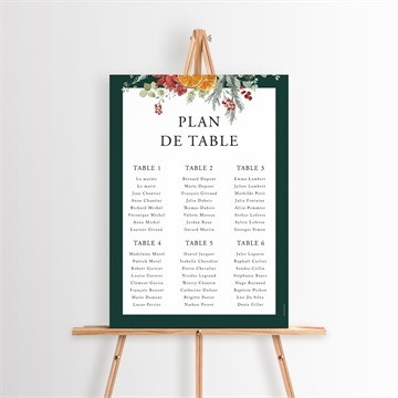 Plan de table mariage orange de noël