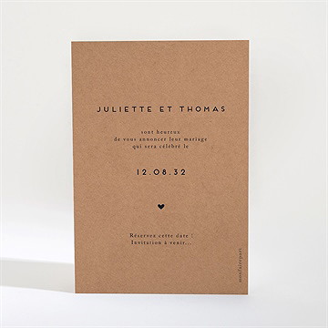 Save the Date mariage jour j kraft - Dos de la carte