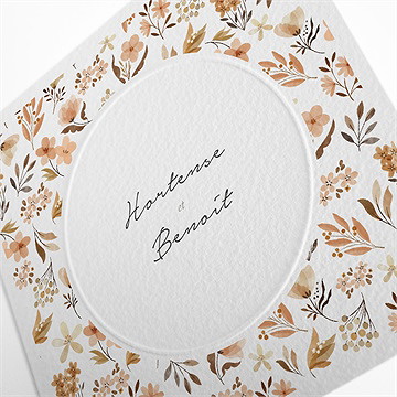 Faire-part mariage motif d'automne - Détail du faire-part