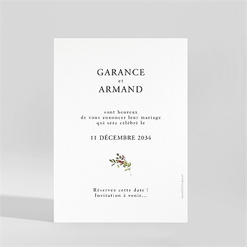 Save the Date mariage ronde fleurie - Dos de la carte