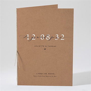 Livret de messe mariage jour j kraft