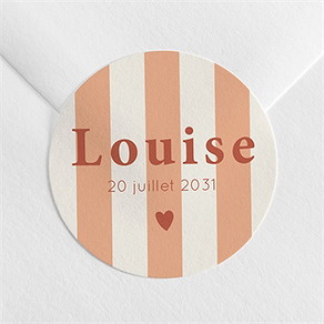 Sticker naissance rayures estivales