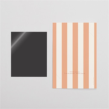 Faire-part naissance rayures estivales plié duo - Dos du remerciement
