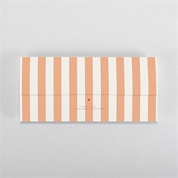 Faire-part naissance rayures estivales pochette duo - Dos du faire-part