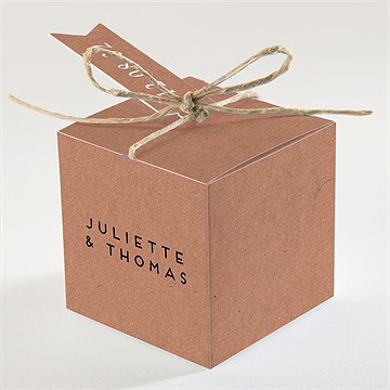 Boîte de dragées mariage jour j kraft - Dos de la boîte