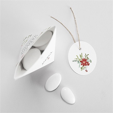 Boîte de dragées mariage ronde fleurie étui - Intérieur de la boîte