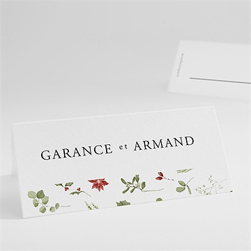 Marque-place mariage ronde fleurie