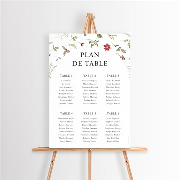 Plan de table mariage ronde fleurie