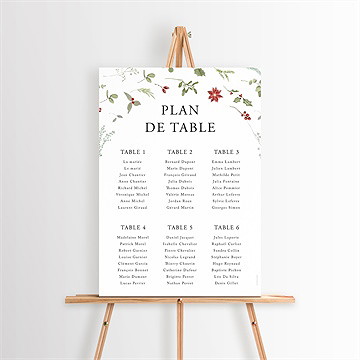 Plan de table mariage ronde fleurie