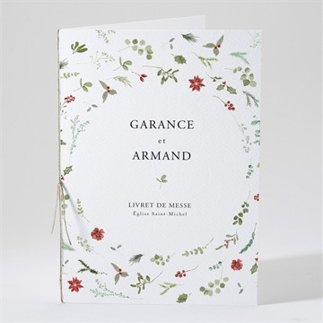 Livret de messe mariage ronde fleurie