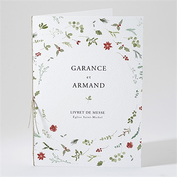 Livret de messe mariage ronde fleurie