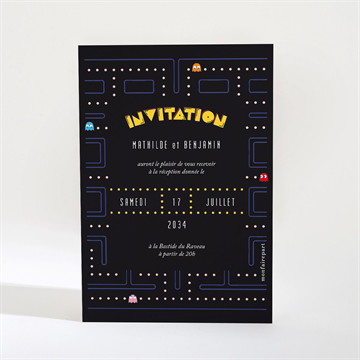 Carton d'invitation mariage geek