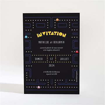 Carton d'invitation mariage geek