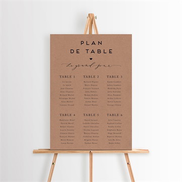 Plan de table mariage jour j kraft