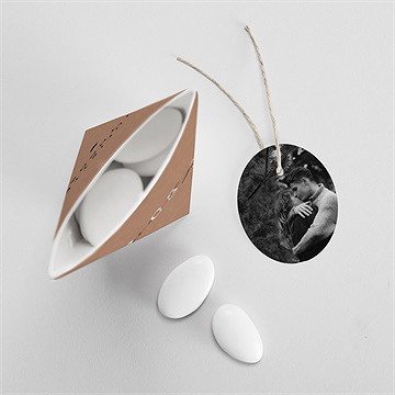 Boîte de dragées mariage jour j kraft étui - Intérieur de la boîte