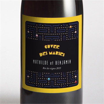 Etiquette de bouteille mariage geek