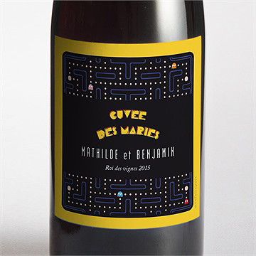 Etiquette de bouteille mariage geek