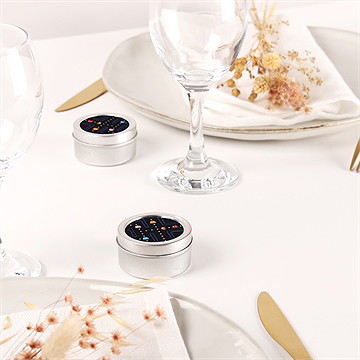 Bougie mariage geek argent - Mise en situation