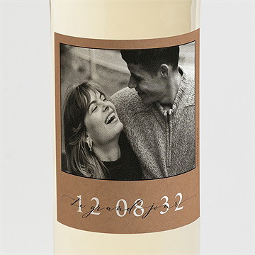 Etiquette de bouteille mariage jour j kraft