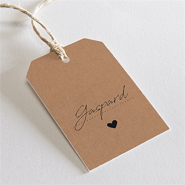 Marque-place mariage jour j kraft étiquette